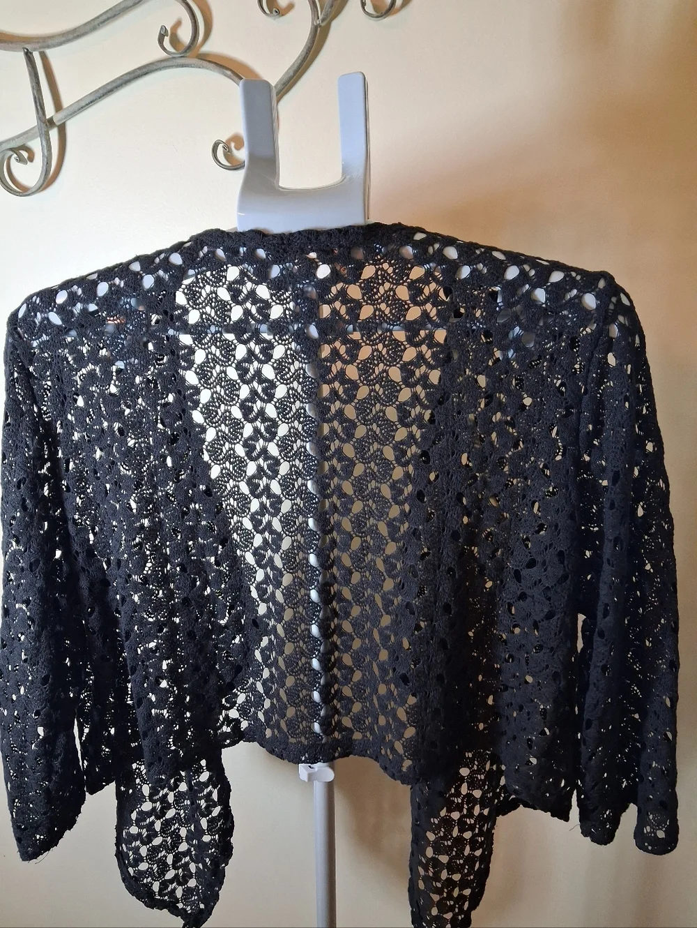 Michele Black Crochet Lace Cardigan - Picture 2 of 3